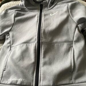 Nike White and Light Gray Therma-FIT Kids Hoodie